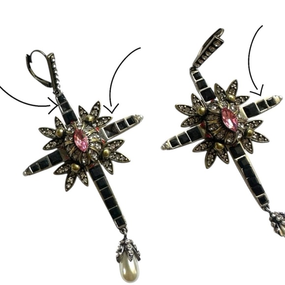 Alexander McQueen Earrings  Gold and Silver - Picture 8 of 8